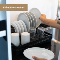 Baulk® - Afdruiprek - Afdruiprek Met Lekbak - Afwas - Droogrek Afwas - RVS - Bestekbak - Modern -Sparkle home Winkel 1200x1200 794