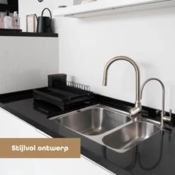 Baulk® - Afdruiprek - Afdruiprek Met Lekbak - Afwas - Droogrek Afwas - RVS - Bestekbak - Modern -Sparkle home Winkel 1200x1200 798