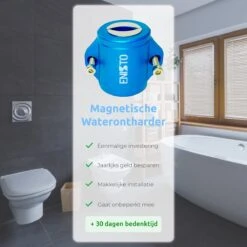 ENISTO® Magnetische Waterontharder Small – Waterontharder Magneet – Douchefilter – Waterontkalker – Waterverzachter – Antikalk – Blauw – RVS -Sparkle home Winkel 1200x1200 825