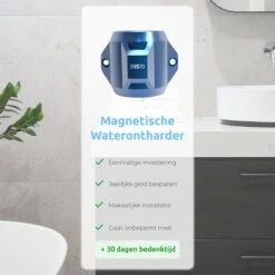 ENISTO® Magnetische Waterontharder Medium – Waterontharder Magneet – Douchefilter – 15.000 Gauss – Waterontkalker – Waterverzachter – Antikalk – Blauw – RVS -Sparkle home Winkel 1200x1200 842