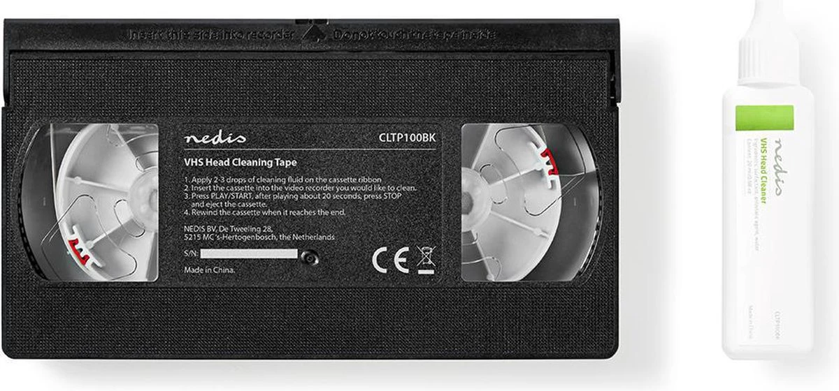 Nedis VHS-Reinigingscassette - 20 Ml - VHS-Koppen - Zwart 6 Nedis VHS-Reinigingscassette - 20 Ml - VHS-Koppen - Zwart - Afbeelding 4