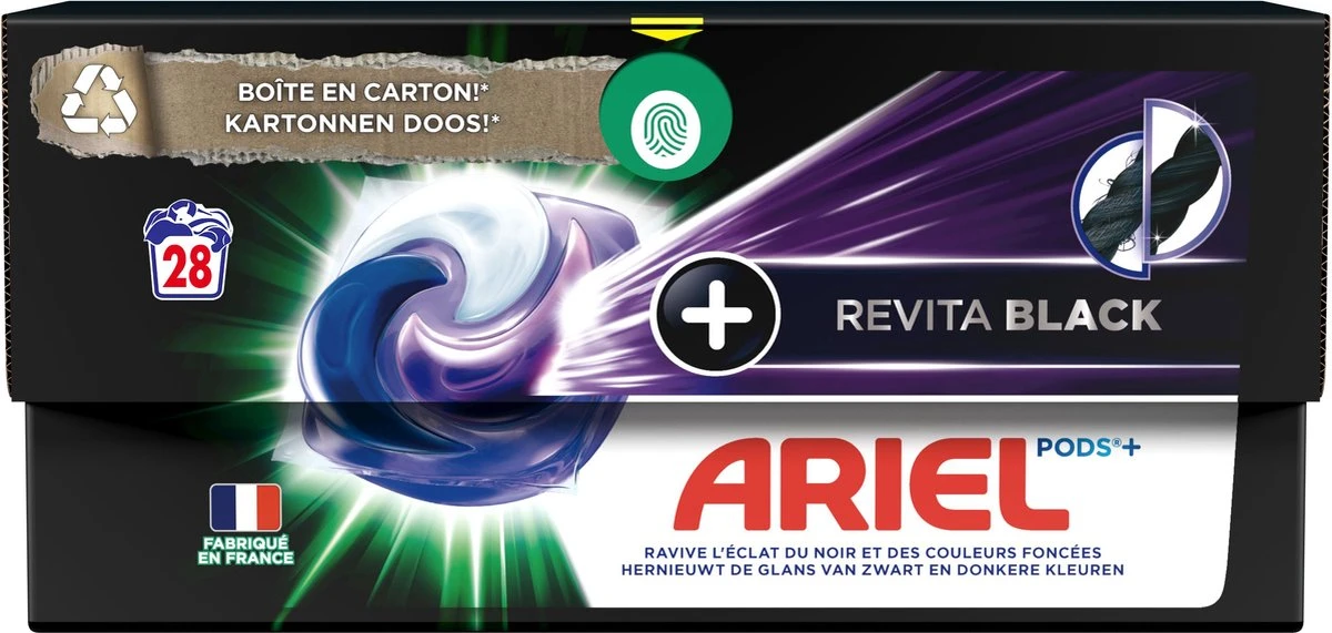 Ariel Wasmiddel Pods + Revitablack - Voor De Zwarte Was - 28 Wasbeurten 3 Ariel Wasmiddel Pods + Revitablack - Voor De Zwarte Was - 28 Wasbeurten