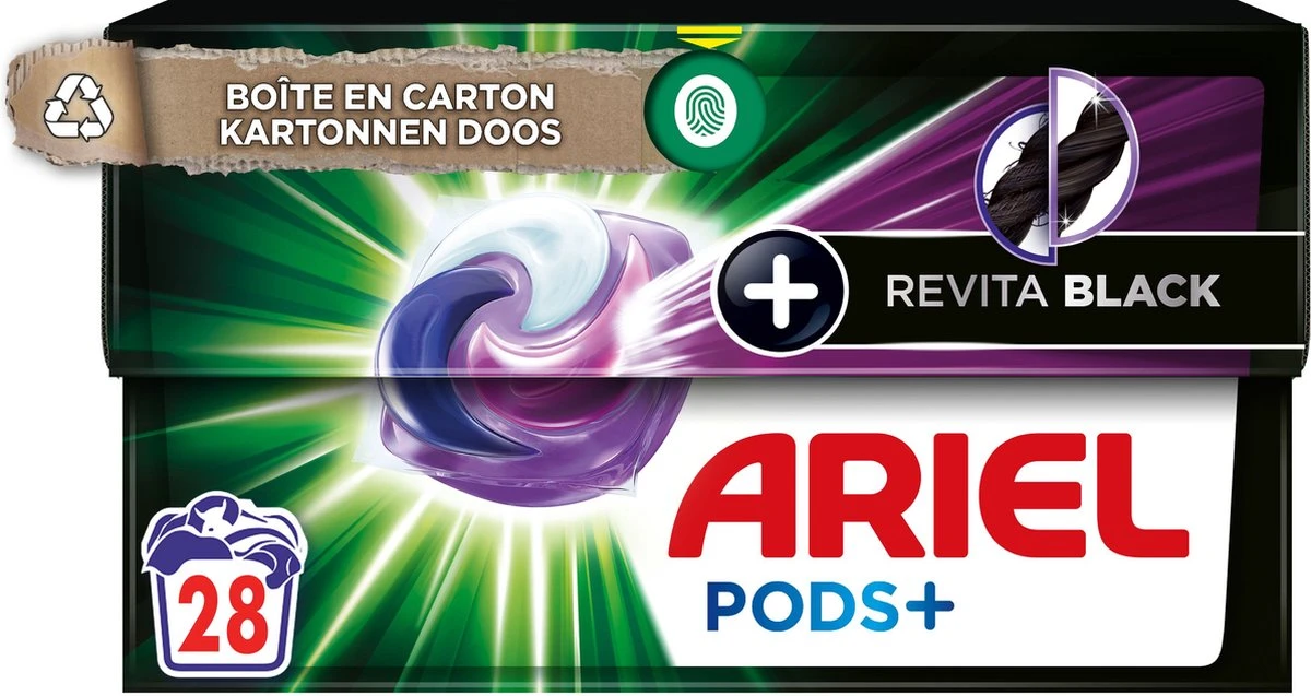 Ariel Wasmiddel Pods + Revitablack - Voor De Zwarte Was - 28 Wasbeurten 4 Ariel Wasmiddel Pods + Revitablack - Voor De Zwarte Was - 28 Wasbeurten - Afbeelding 2