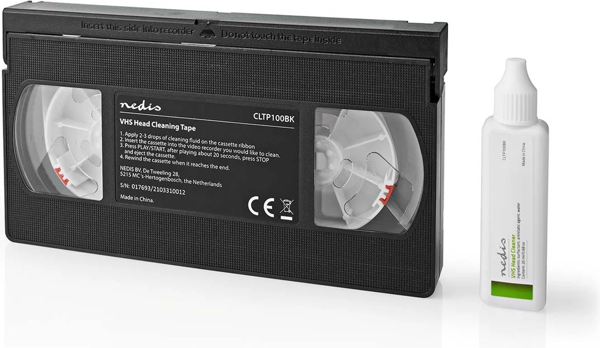 Nedis VHS-Reinigingscassette - 20 Ml - VHS-Koppen - Zwart 8 Nedis VHS-Reinigingscassette - 20 Ml - VHS-Koppen - Zwart - Afbeelding 6