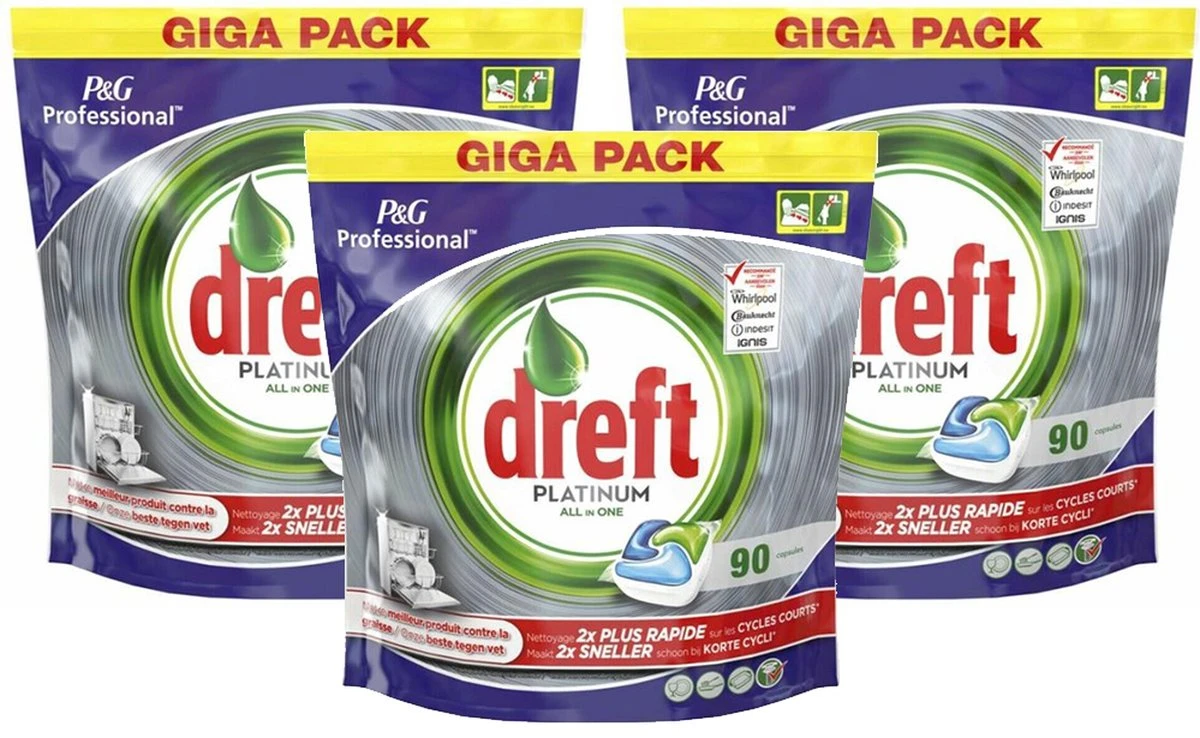 Dreft All In One Platinum - 270 Stuks - Vaatwastabletten - Jaarbox - Voordeelverpakking 4 Dreft All In One Platinum - 270 Stuks - Vaatwastabletten - Jaarbox - Voordeelverpakking - Afbeelding 2