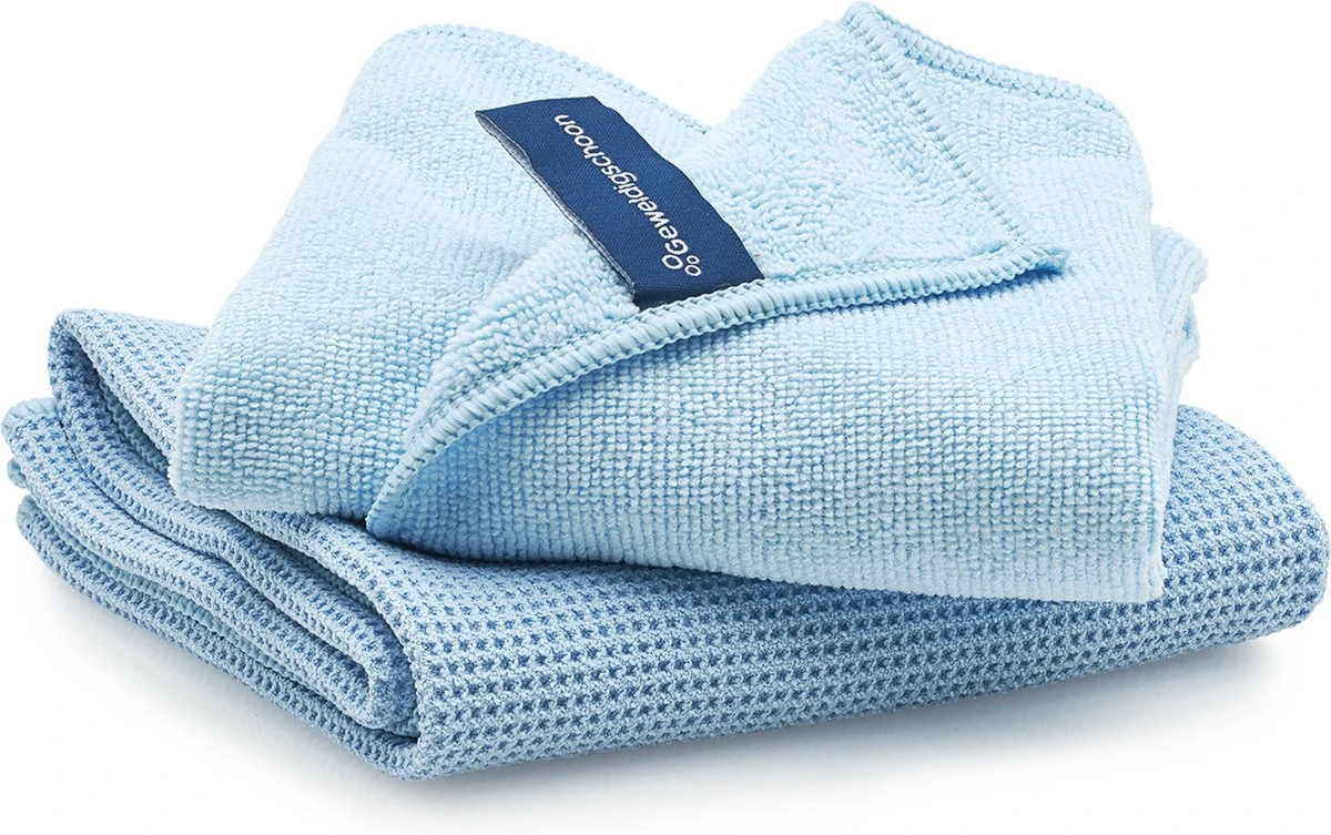 Geweldigschoon Blauwe Microvezel Raamdoekenset Bestaande Uit 1 Schoonmaakdoek + 1 Droogdoek (raamdoeken, Raamset) 3 Geweldigschoon Blauwe Microvezel Raamdoekenset Bestaande Uit 1 Schoonmaakdoek + 1 Droogdoek (raamdoeken, Raamset)