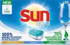 SUN® Sun All-in-1 Normaal Vaatwastabletten - 7 X 25 Tabletten - Voordeelverpakking -Sparkle home Winkel 1200x784