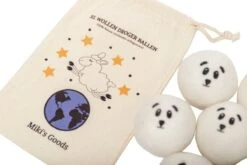 Miki's Goods® XL Wollen Drogerballen 6 Stuks - Panda Wasballen - Duurzaam - Wasbol - 100% Nieuw-Zeelandse Schapenwol - Wasbollen - Herbruikbaar- Droogballen - Snellere Droogtijd - Zuigt Dierenharen Op -Sparkle home Winkel 1200x800