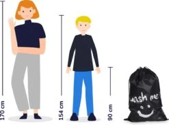 Wonair - Grote Waszak - Laundry Bag - Wash Me - 60x90cm - Zwart - Met Trekkoord -Sparkle home Winkel 1200x891