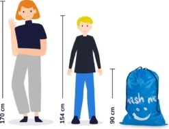 Wonair - Waszakken Voor Wasgoed - 60x90cm - Hemelsblauw - Met Trekkoord -Sparkle home Winkel 1200x913 1