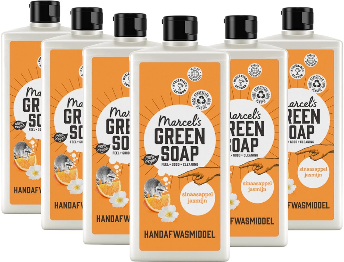 Marcel's Green Soap Afwasmiddel Sinaasappel & Jasmijn - 6 X 500 Ml 3 Marcel's Green Soap Afwasmiddel Sinaasappel & Jasmijn - 6 X 500 Ml