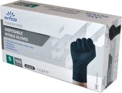 Intco Nitril Handschoenen - Latex Vrij - Zwart - 100 Stuks - Maat Small