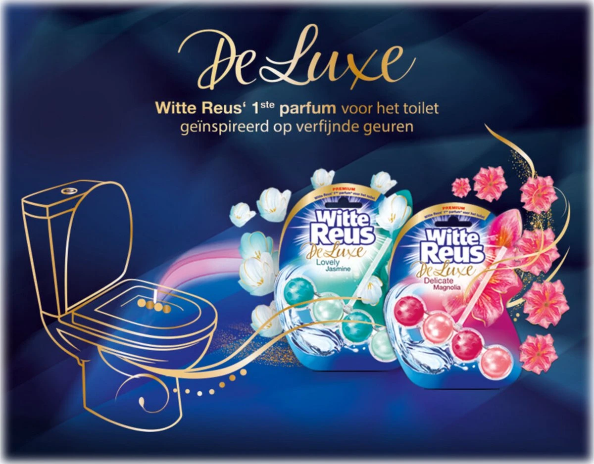 Witte Reus DeLuxe Toiletblok - Lovely Jasmine - WC Blokjes Voordeelverpakking - 10 Stuks 6 Witte Reus DeLuxe Toiletblok - Lovely Jasmine - WC Blokjes Voordeelverpakking - 10 Stuks - Afbeelding 4