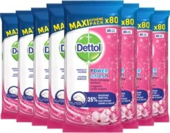 Dettol - Schoonmaakdoekjes - Power & Fresh - Kersenbloesem - 80 Stuks X8 12 Dettol - Schoonmaakdoekjes - Power & Fresh - Kersenbloesem - 80 Stuks X8 -Sparkle home Winkel 1200x942 2