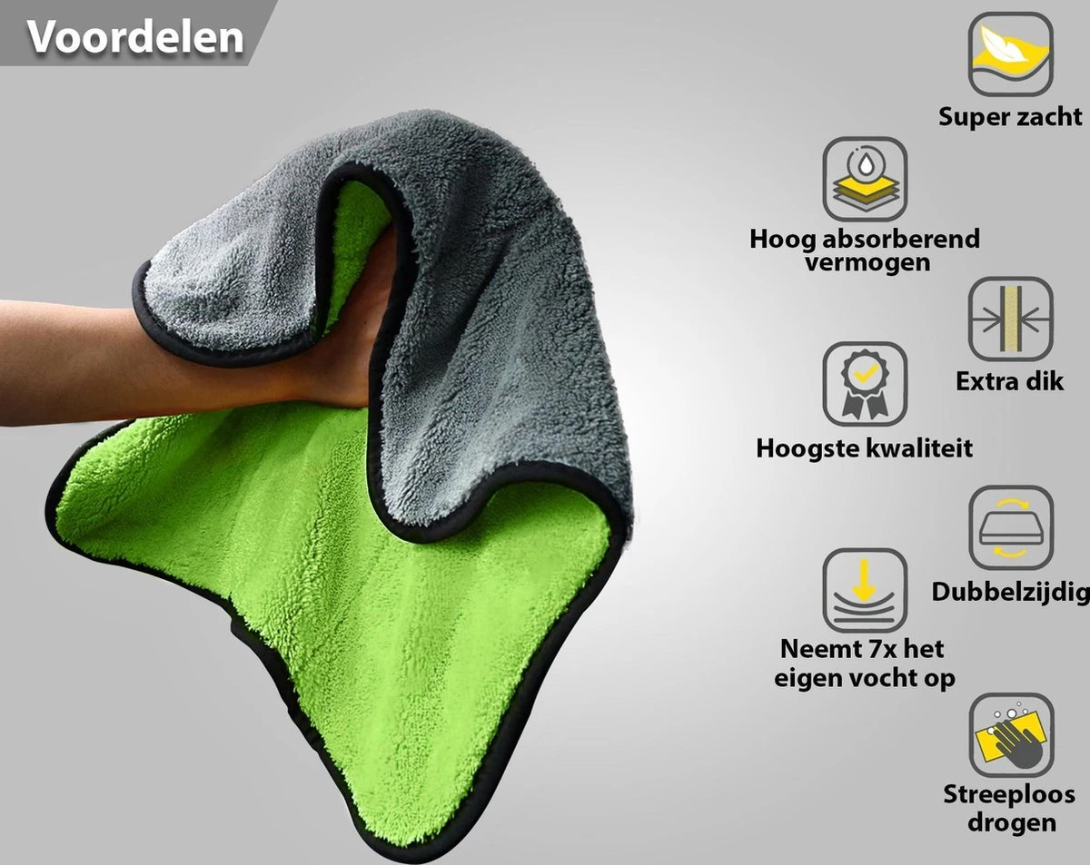 Droogdoek Auto - Badkamer - Drying Towel - Watermagneet - Microvezel - Doek - 45 X 38 Cm - Groen 5 Droogdoek Auto - Badkamer - Drying Towel - Watermagneet - Microvezel - Doek - 45 X 38 Cm - Groen - Afbeelding 3