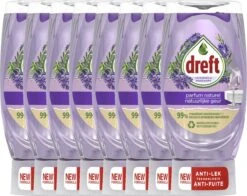 Dreft Natuurlijke Geur - Afwasmiddel - Lavendel & Rozemarijn - Ondersteboven Fles - Voordeelverpakking 8 X 370 Ml