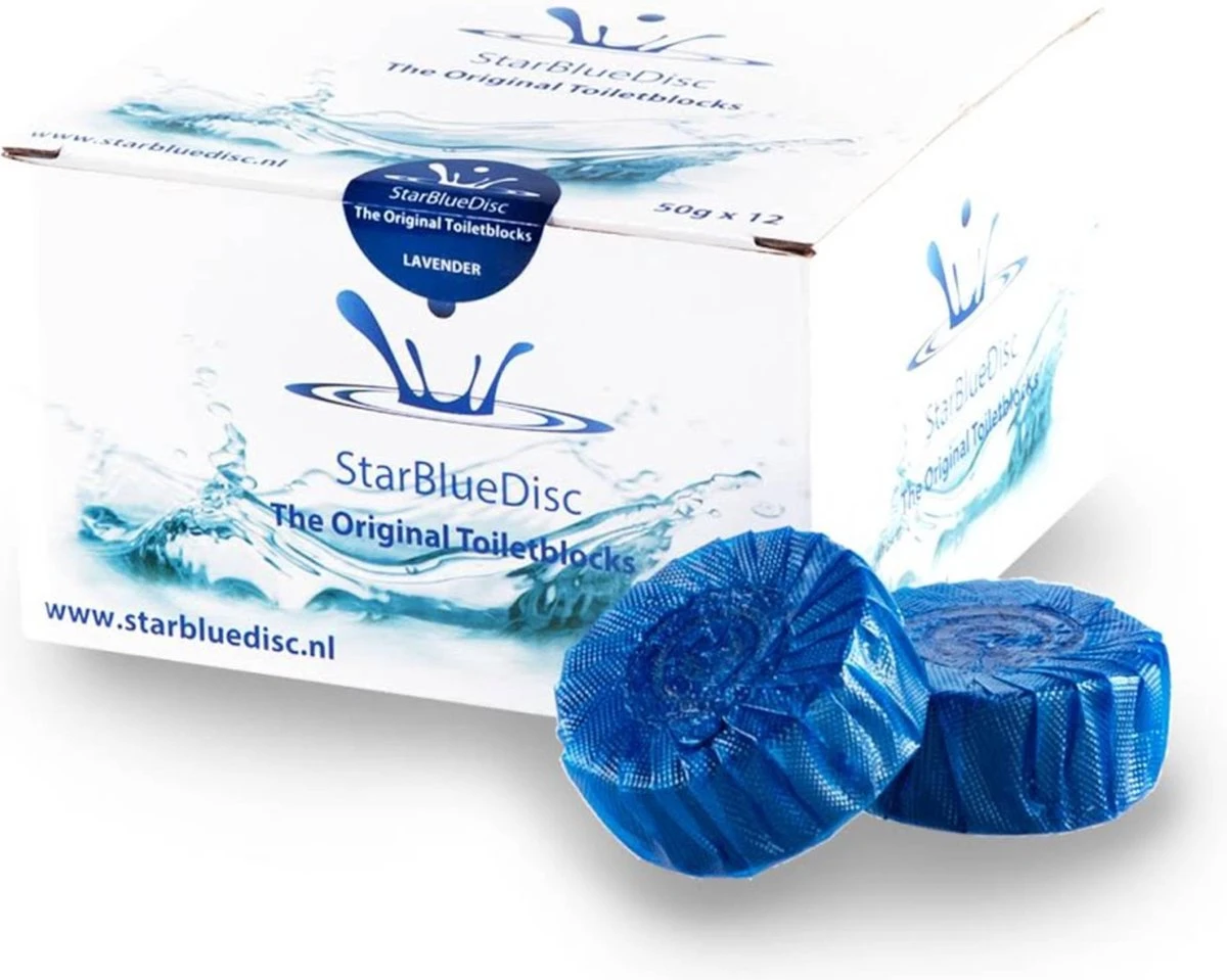 StarBlueDisc 12 Stuks Toiletblokjes Halfjaar Verpakking Blauw 3 StarBlueDisc 12 Stuks Toiletblokjes Halfjaar Verpakking Blauw