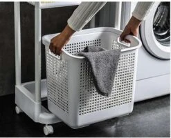 Wasmand Op Wielen - Badkamer Organizer - 3 Lagen - Afneembare Wasmand - Wit -Sparkle home Winkel 1200x973 1