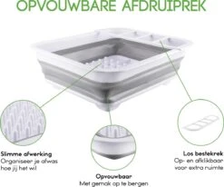 Merkloos Afdruiprek Voor Afwas - Afwasrek - Opvouwbaar - Inklapbaar - Compact - Vaatwasrek Met Bestekrekje -Sparkle home Winkel 1200x999