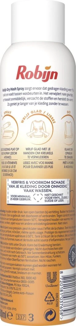 Robijn Original Dry Wash Spray - 6 X 200 Ml - Voordeelverpakking 12 Robijn Original Dry Wash Spray - 6 X 200 Ml - Voordeelverpakking -Sparkle home Winkel 282x1200