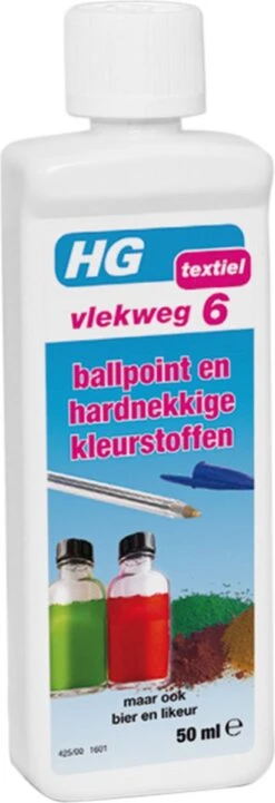 HG Vlekweg 6 - 50ml- Voor O.a. Vlekken Van Ballpoint & Hardnekkige Kleurstoffen -Sparkle home Winkel 411x1200