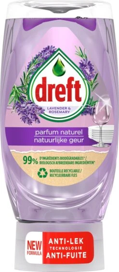 Dreft Natuurlijke Geur - Afwasmiddel - Lavendel & Rozemarijn - Ondersteboven Fles - Voordeelverpakking 8 X 370 Ml -Sparkle home Winkel 527x1200 3