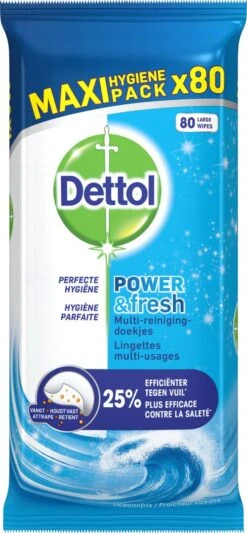 Dettol - Power & Fresh - Schoonmaakdoekjes - Oceaanfris - 4 X 80 Doekjes 13 Dettol - Power & Fresh - Schoonmaakdoekjes - Oceaanfris - 4 X 80 Doekjes -Sparkle home Winkel 556x1200