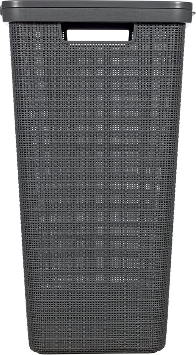 Curver Jute Wasmand Met Deksel - 58L - Donkergrijs 12 Curver Jute Wasmand Met Deksel - 58L - Donkergrijs - Afbeelding 10