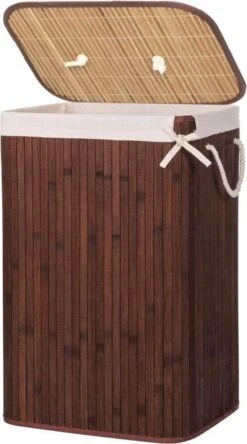 Springos Wasmand | Met Deksel | Opvouwbaar | 72 Liter | Met Uitneembare Waszak | Wasmand | Bruin -Sparkle home Winkel 668x1200 1