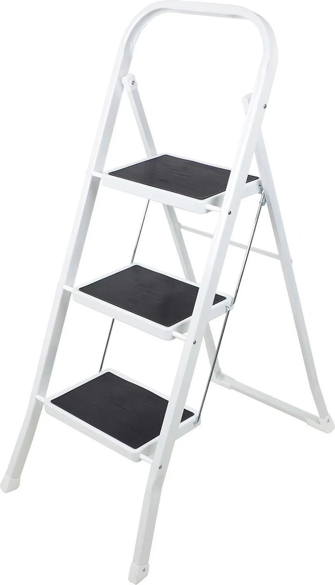 Basic Huishoudtrap 3 Treden - Anti-slip - Max. 150 KG - Anti-Slip Poten 4 Basic Huishoudtrap 3 Treden - Anti-slip - Max. 150 KG - Anti-Slip Poten - Afbeelding 2