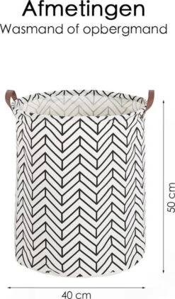 Merkloos Wasmand - Opbergzak - 60L - Waterproof - Zwart/wit -Sparkle home Winkel 703x1200