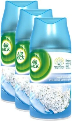 AIRWICK Freshmatic Automatische Spray Refill Frisse Linnen & Witte Bloemen Krimp - (3x250ml) -Sparkle home Winkel 712x1200 1