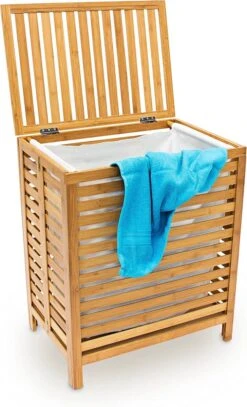 HUISSON Wasmand Met Deksel Bamboe Uitneembare Waszak Wasmanden Met Deksel 75 Ltr. -Sparkle home Winkel 728x1200