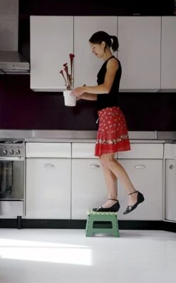 PUHLMANN - Inklapbare Kruk, JAMES, Plastic, Groen, 22 Cm Hoog, Max 100kilo -Sparkle home Winkel 746x1200