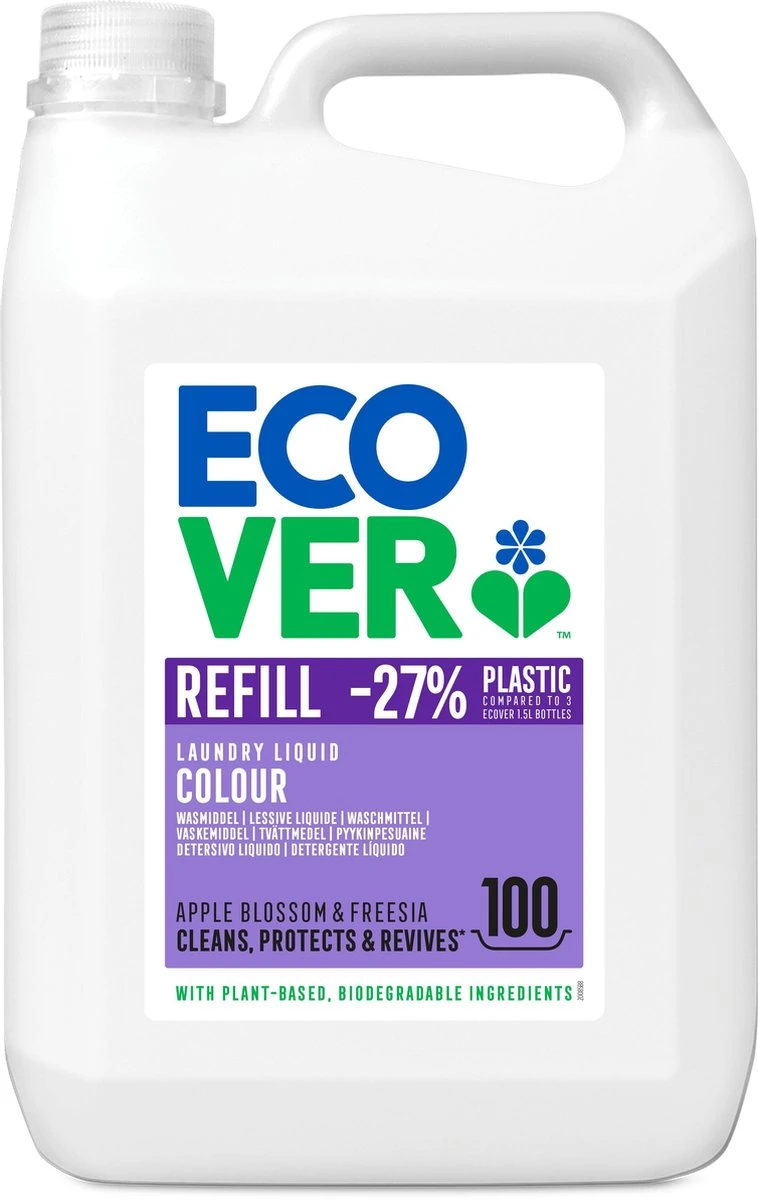Ecover Vloeibaar Wasmiddel - Color Appelbloesem Freesia - 5L 3 Ecover Vloeibaar Wasmiddel - Color Appelbloesem Freesia - 5L