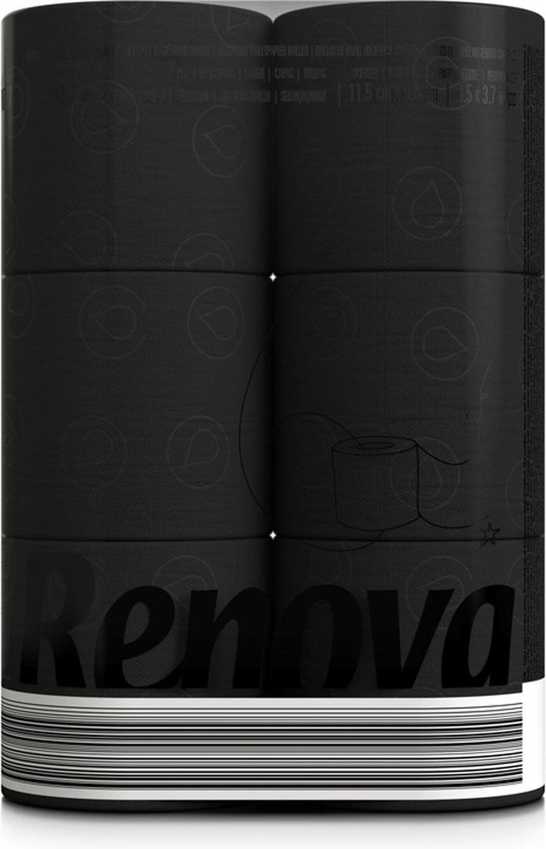 Zwart Toiletpapier - 6-pack - 6 Rollen Gekleurd Wc Papier - Zwart Toilet 4 Zwart Toiletpapier - 6-pack - 6 Rollen Gekleurd Wc Papier - Zwart Toilet - Afbeelding 2