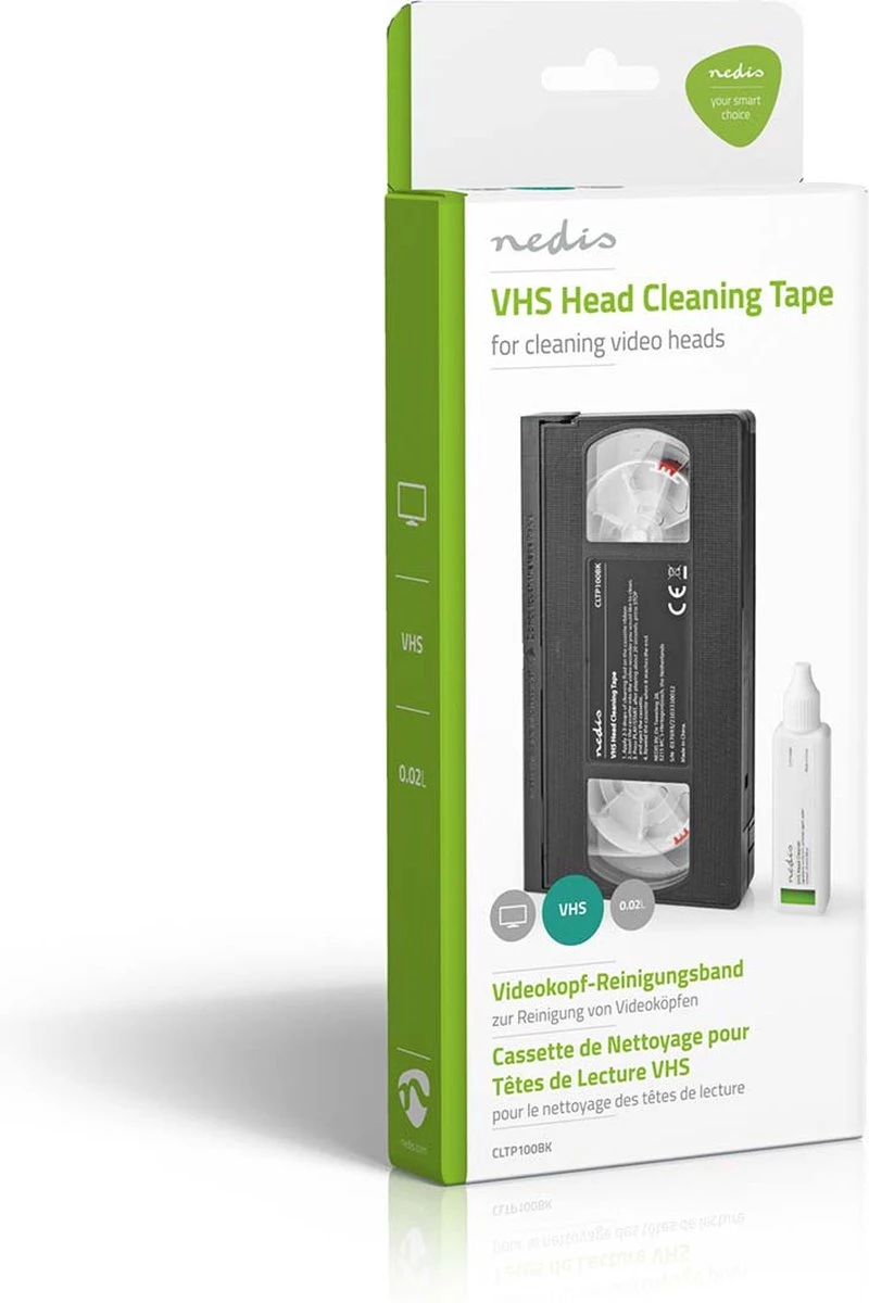 Nedis VHS-Reinigingscassette - 20 Ml - VHS-Koppen - Zwart 11 Nedis VHS-Reinigingscassette - 20 Ml - VHS-Koppen - Zwart - Afbeelding 9