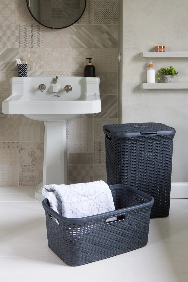 Curver Style Wasmand - 45L - 2 Stuks - Antraciet 5 Curver Style Wasmand - 45L - 2 Stuks - Antraciet - Afbeelding 3