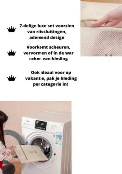 V&P Black Crown Waszakken Set Met Rits - Wasnet - Waszak - Waszakken Set Van 7 Voor Wasgoed - Waszakje Lingerie - Waszak Bh - Divers Delicaat Wasgoed - Wasnet Groot - Wasmachine Zakjes - Laundry Bag Set -Sparkle home Winkel 844x1200 1