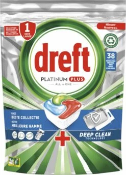 Dreft Platinum Plus All In One Vaatwastabletten - Deep Clean - Voordeelverpakking 4 X 38 Stuks -Sparkle home Winkel 861x1200