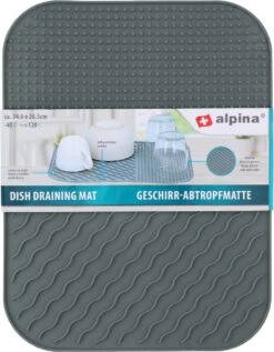 Alpina Afdruipmat - Droogmat - Siliconen - 26,5x34,5 Cm - Grijs -Sparkle home Winkel 935x1200 1