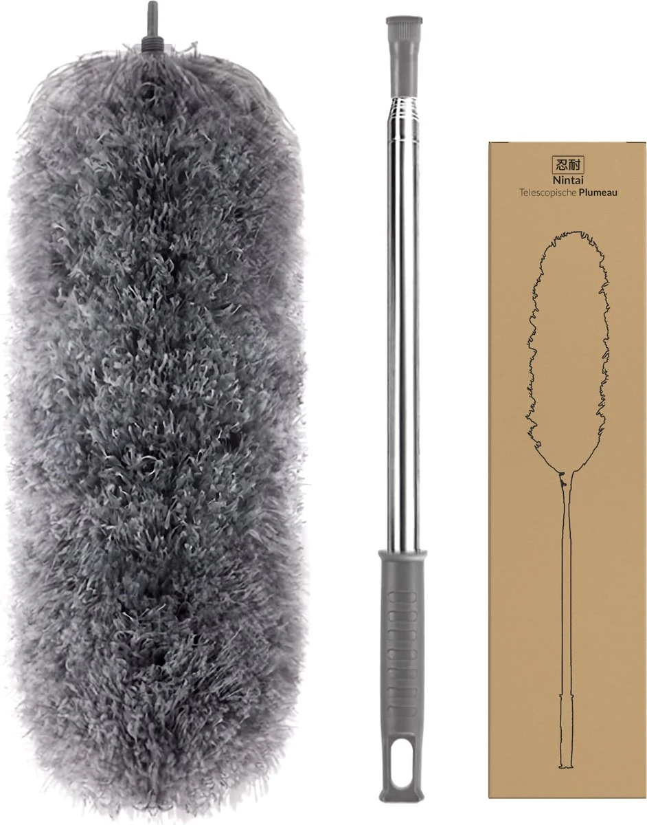 Plumeau Uitschuifbaar Tot 280cm - RVS - Telescopisch - Plumeau Met Telescoopsteel - 360° Flexibel 3 Plumeau Uitschuifbaar Tot 280cm - RVS - Telescopisch - Plumeau Met Telescoopsteel - 360° Flexibel