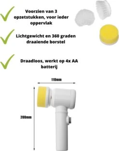 V&P Magic Brush - Elektrische Multifunctionele Schoonmaakborstel - 3 Opzetstukken - Wasborstel - Poetsmachine - Schrobborstel - Handborstel - Werkborstel - Schrobber - Boorborstel - Schoonmaakmiddelen - Reinigingsborstel -Sparkle home Winkel 947x1200 4