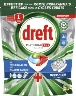 Dreft Platinum Plus All In One Deep Clean - Vaatwastabletten - Voordeelverpakking 4 X 33 Stuks -Sparkle home Winkel 948x1200 1