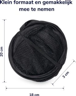 Wonair - Opvouwbare Wasmand - Wassorteerder - Extra Opbergvak – Met Hengsel - 70L - Zwart -Sparkle home Winkel 951x1200 1