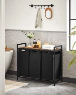 Wasmand, Wasverzamelaar, 3 Vakken, Met Legbord, Wassorteerbak, Waszak Uitschuifbaar En Uitneembaar, Per Waszak 38 Liter, Voor Badkamer, Wasruimte, Vintage Bruin-zwart BLH301B01 13 Wasmand, Wasverzamelaar, 3 Vakken, Met Legbord, Wassorteerbak, Waszak Uitschuifbaar En Uitneembaar, Per Waszak 38 Liter, Voor Badkamer, Wasruimte, Vintage Bruin-zwart BLH301B01 -Sparkle home Winkel 960x1200 1