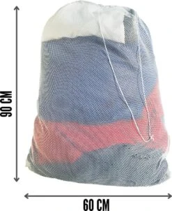 Orange85 Waszak - Groot - XL - 60 X 90 CM - Wit - Treksysteem - Trekbandsluiting - Polyester - Wasnet - Laundry Bag - Voor Kleding -Sparkle home Winkel 981x1200