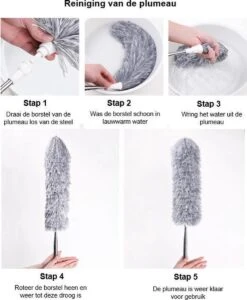 7Style Collection - Microvezel Plumeau Met Uitschuifbare Telescoopsteel Tot 280 CM - Ragebol RVS -Sparkle home Winkel 987x1200